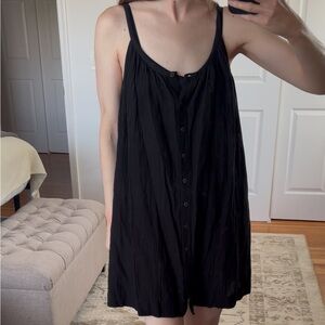 GAP Black Thin Strap Button Front Sleep Dresses Nightgowns Size XS
